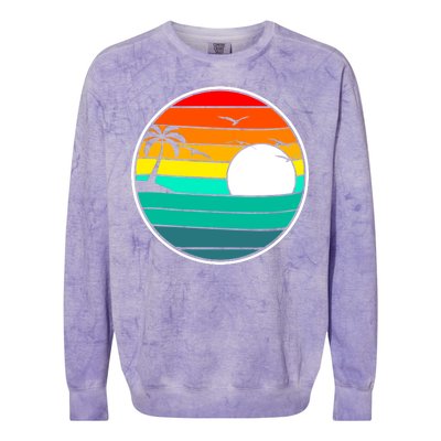 Retro Beach 80's Aesthetic  Colorblast Crewneck Sweatshirt