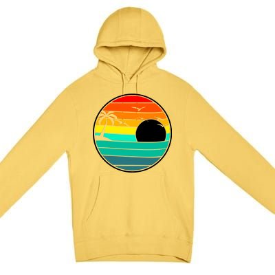 Retro Beach 80's Aesthetic  Premium Pullover Hoodie