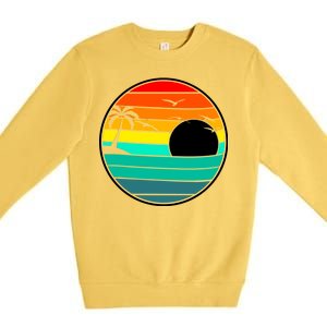 Retro Beach 80's Aesthetic  Premium Crewneck Sweatshirt