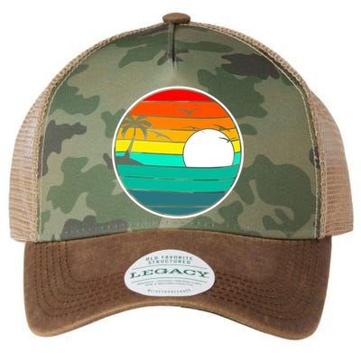 Retro Beach 80's Aesthetic  Legacy Tie Dye Trucker Hat
