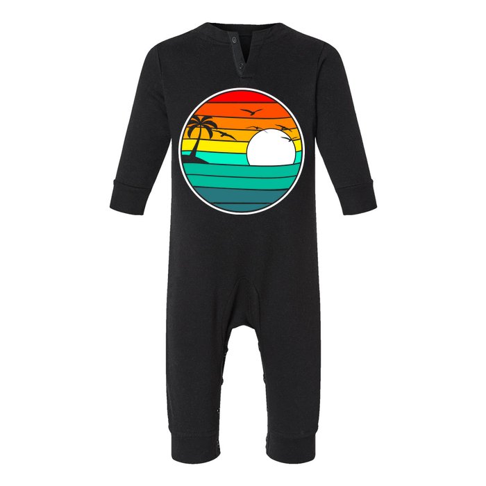 Retro Beach 80's Aesthetic  Infant Fleece One Piece