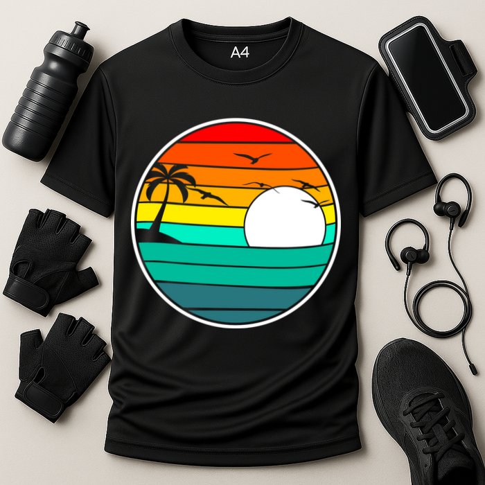 Retro Beach 80's Aesthetic  Performance Shirt