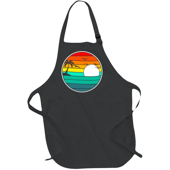 Retro Beach 80's Aesthetic  Full-Length Apron With Pockets