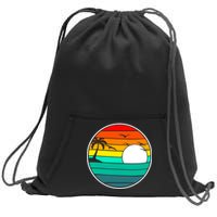 Retro Beach 80's Aesthetic  Sweatshirt Cinch Pack Bag