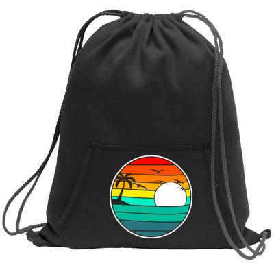 Retro Beach 80's Aesthetic  Sweatshirt Cinch Pack Bag