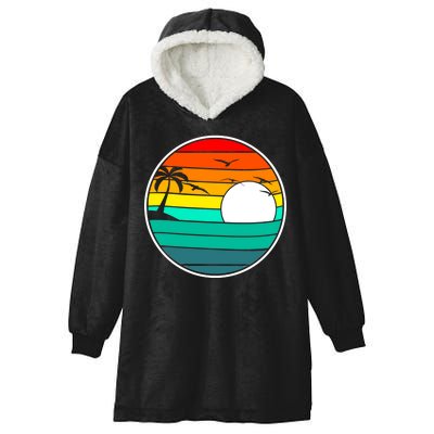 Retro Beach 80's Aesthetic  Hooded Wearable Blanket