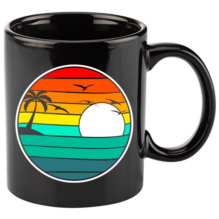 Retro Beach 80's Aesthetic  11oz C Handle Ceramic Mug