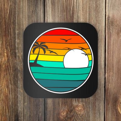 Retro Beach 80's Aesthetic  Coaster