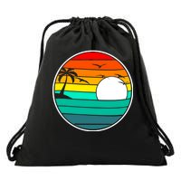 Retro Beach 80's Aesthetic  Drawstring Bag