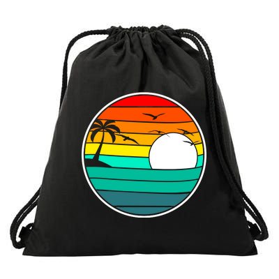 Retro Beach 80's Aesthetic  Drawstring Bag