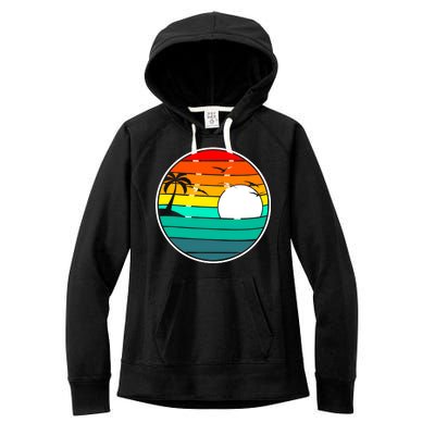 Retro Beach 80's Aesthetic  Women's Fleece Hoodie