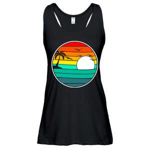 Retro Beach 80's Aesthetic  Ladies Essential Flowy Tank