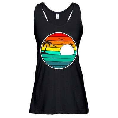 Retro Beach 80's Aesthetic  Ladies Essential Flowy Tank