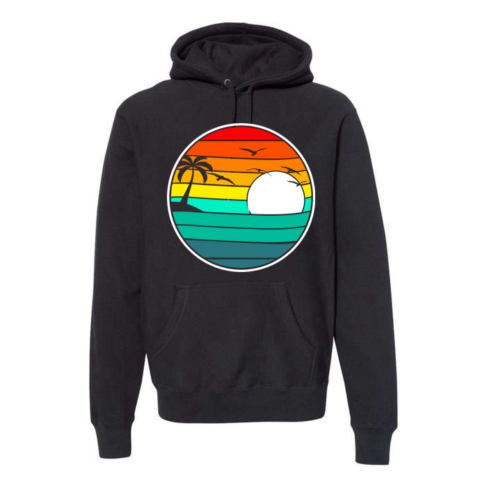 Retro Beach 80's Aesthetic  Premium Hoodie