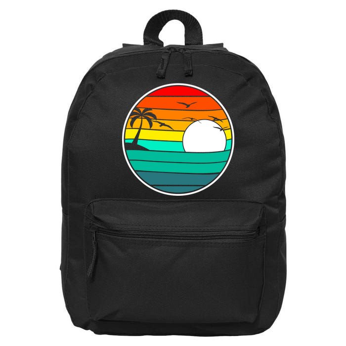 Retro Beach 80's Aesthetic  16 in Basic Backpack