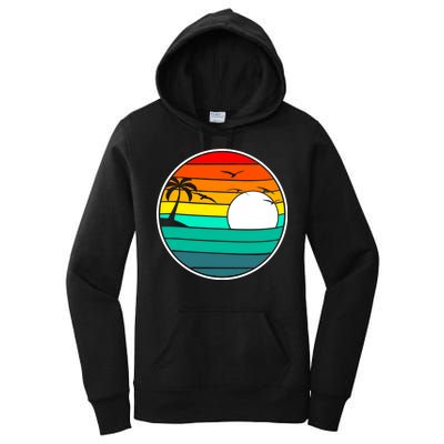 Retro Beach 80's Aesthetic  Women's Pullover Hoodie