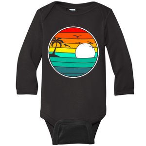 Retro Beach 80's Aesthetic  Baby Long Sleeve Bodysuit