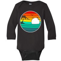 Retro Beach 80's Aesthetic  Baby Long Sleeve Bodysuit