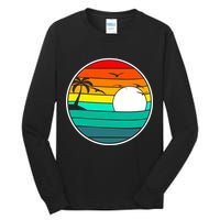 Retro Beach 80's Aesthetic  Tall Long Sleeve T-Shirt