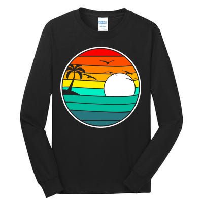 Retro Beach 80's Aesthetic  Tall Long Sleeve T-Shirt