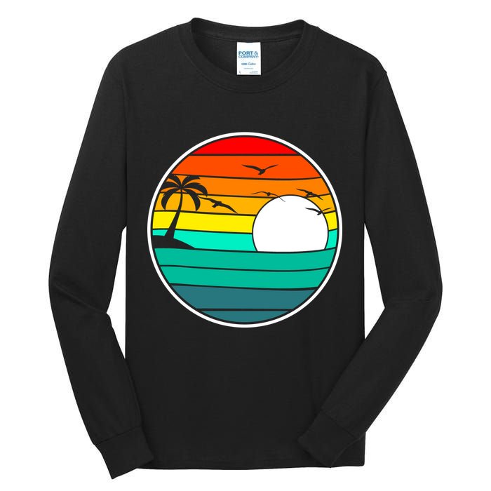 Retro Beach 80's Aesthetic  Tall Long Sleeve T-Shirt