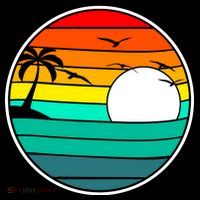Retro Beach 80's Aesthetic  Cooling Performance Long Sleeve Crew