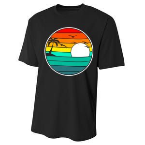 Retro Beach 80's Aesthetic  Performance Sprint T-Shirt