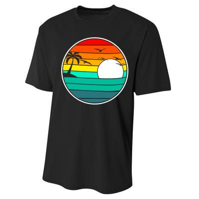 Retro Beach 80's Aesthetic  Performance Sprint T-Shirt