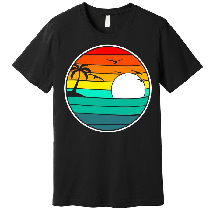 Retro Beach 80's Aesthetic  Premium T-Shirt