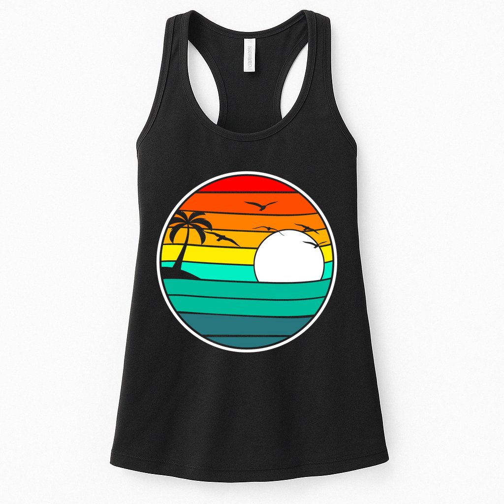 Retro Beach 80's Aesthetic  Womens Tank Top