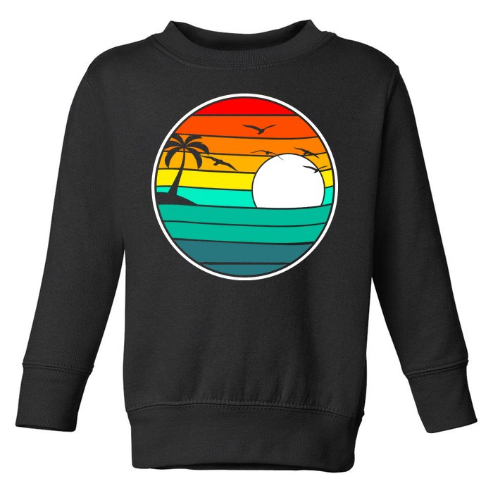 Retro Beach 80's Aesthetic  Toddler Sweatshirt