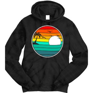 Retro Beach 80's Aesthetic  Tie Dye Hoodie