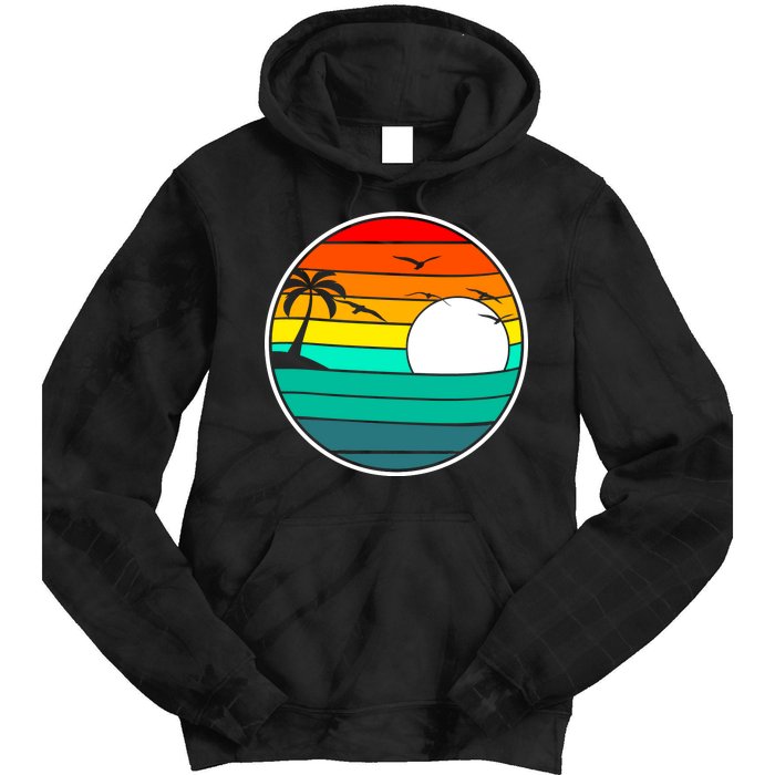 Retro Beach 80's Aesthetic  Tie Dye Hoodie