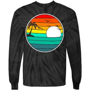 Retro Beach 80's Aesthetic  Tie-Dye Long Sleeve Shirt