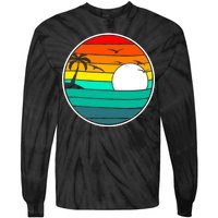 Retro Beach 80's Aesthetic  Tie-Dye Long Sleeve Shirt