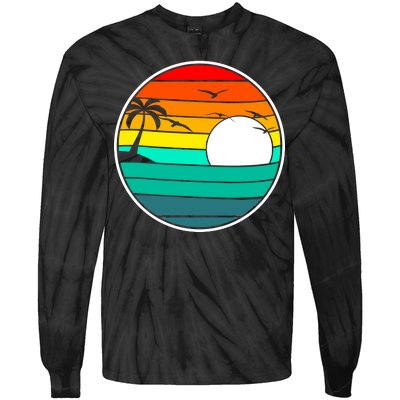 Retro Beach 80's Aesthetic  Tie-Dye Long Sleeve Shirt