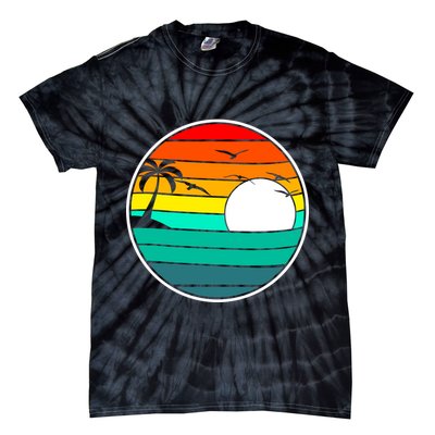 Retro Beach 80's Aesthetic  Tie-Dye T-Shirt