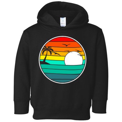 Retro Beach 80's Aesthetic  Toddler Hoodie