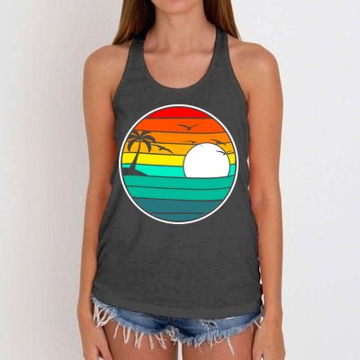 Retro Beach 80's Aesthetic  Women's Knotted Racerback Tank