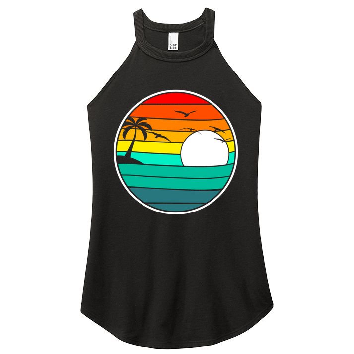 Retro Beach 80's Aesthetic  Women's Perfect Tri Rocker Tank