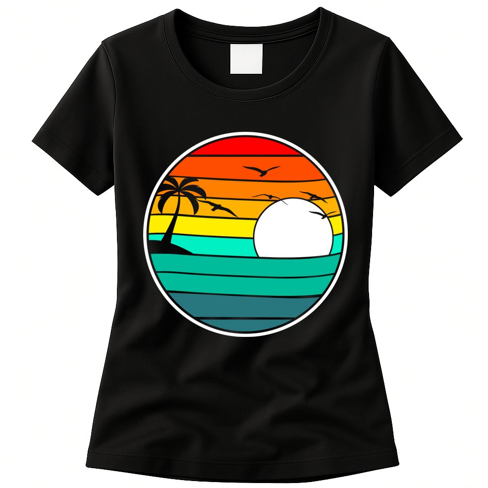 Retro Beach 80's Aesthetic  Womens T-Shirt