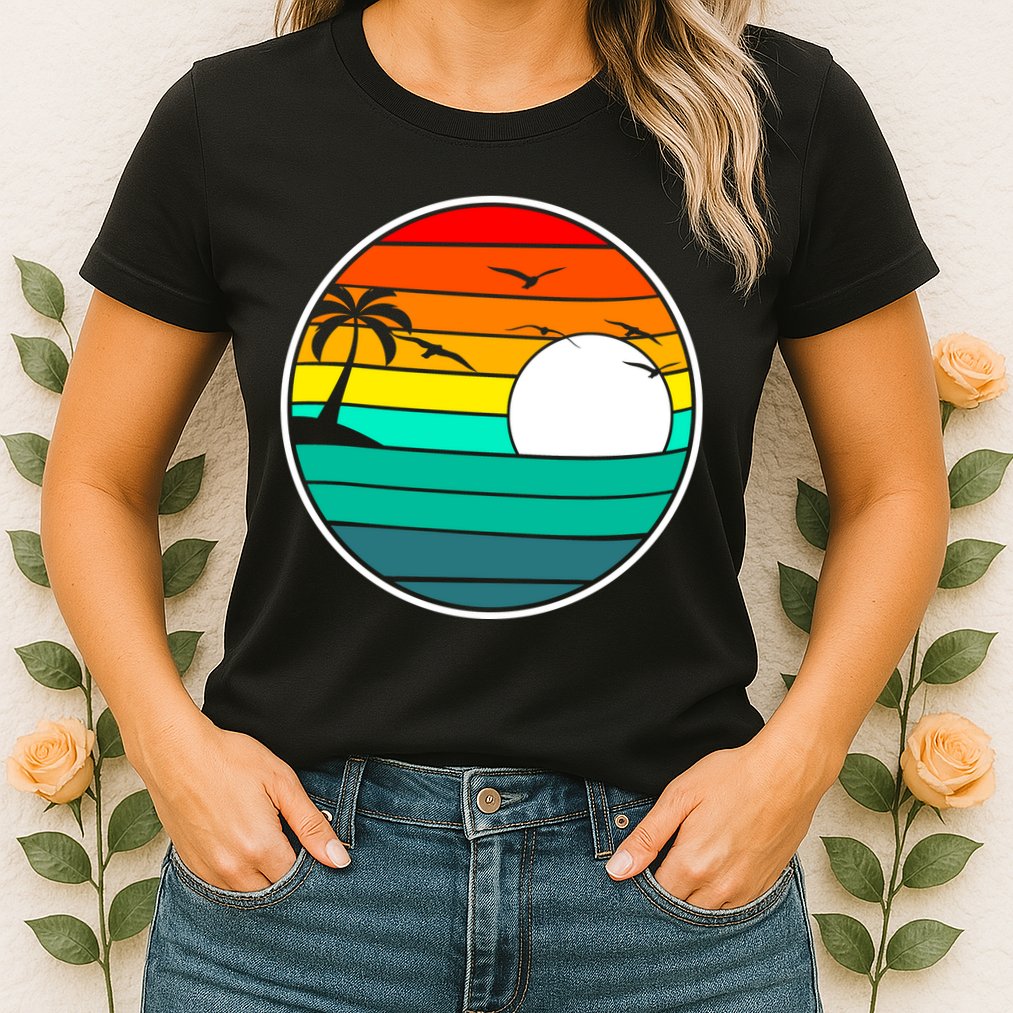 Retro Beach 80's Aesthetic  Womens T-Shirt