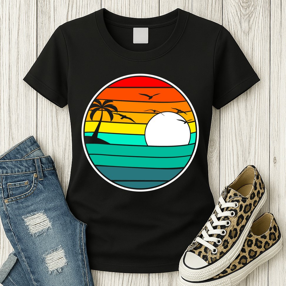 Retro Beach 80's Aesthetic  Womens T-Shirt