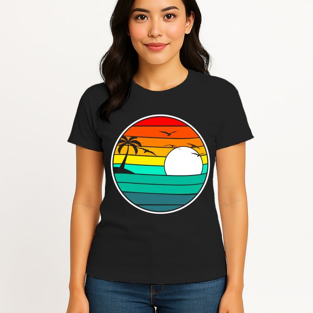 Retro Beach 80's Aesthetic  Womens T-Shirt