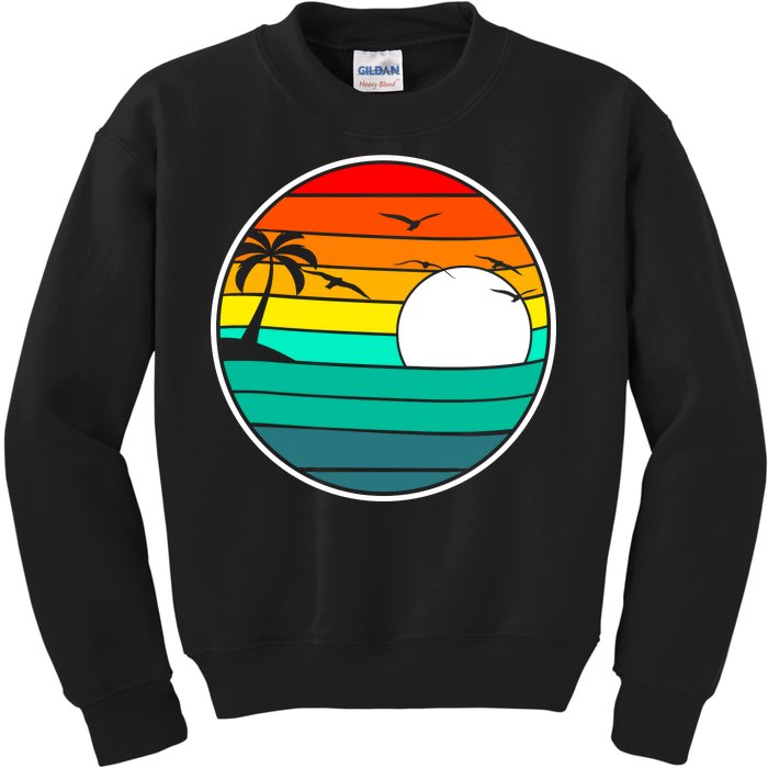 Retro Beach 80's Aesthetic  Kids Sweatshirt