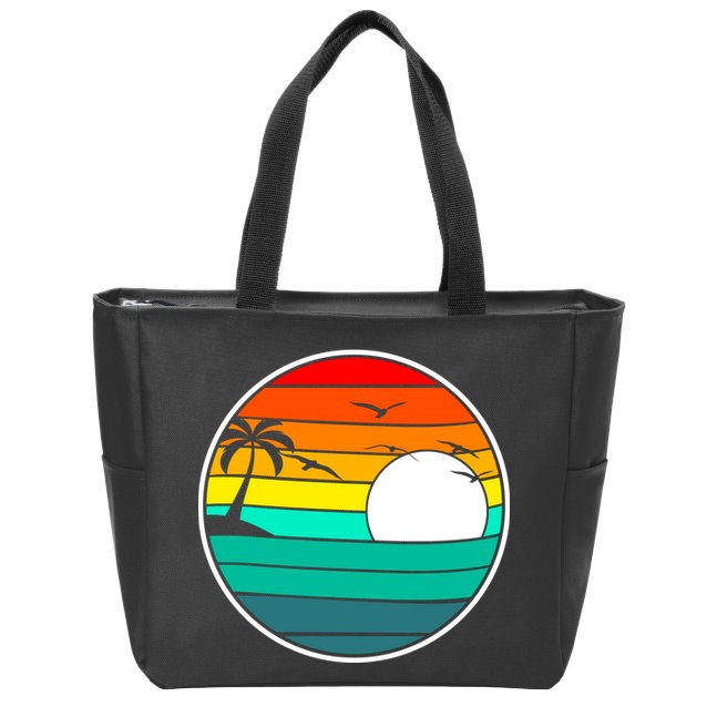 Retro Beach 80's Aesthetic  Zip Tote Bag