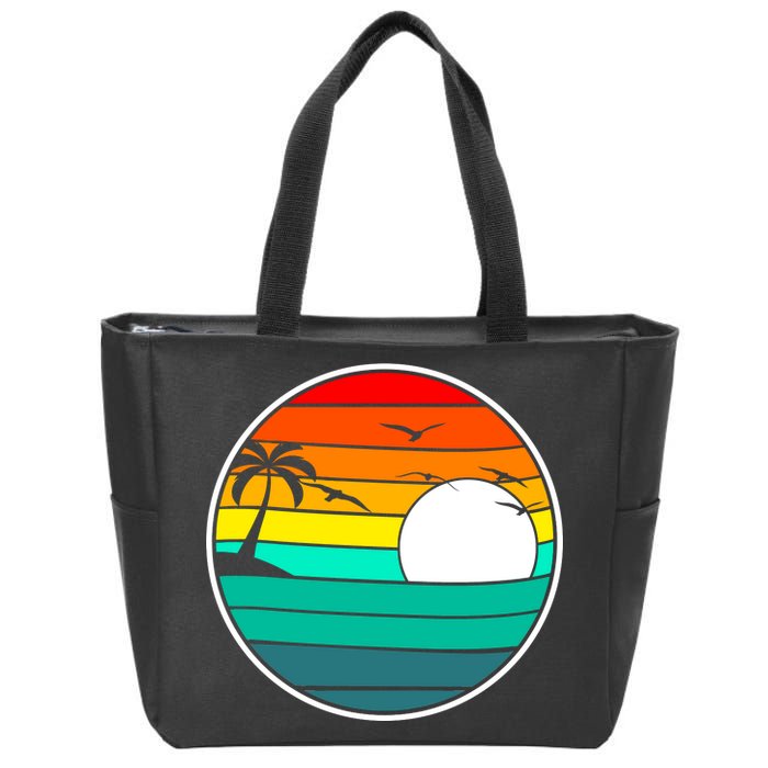 Retro Beach 80's Aesthetic  Zip Tote Bag