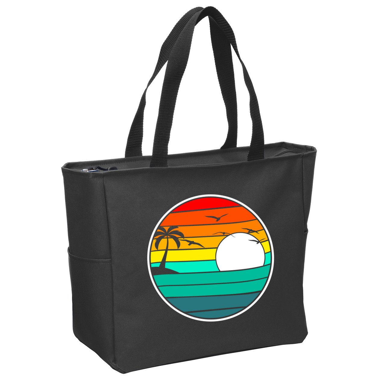 Retro Beach 80's Aesthetic  Zip Tote Bag