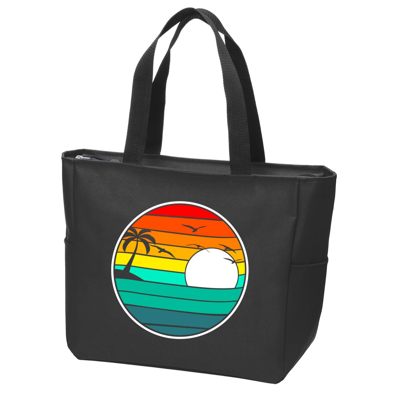 Retro Beach 80's Aesthetic  Zip Tote Bag