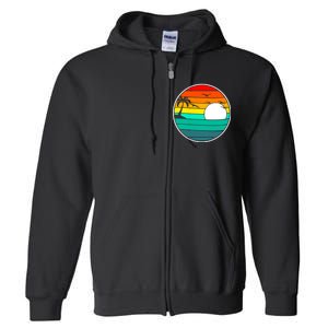 Retro Beach 80's Aesthetic  Full Zip Hoodie